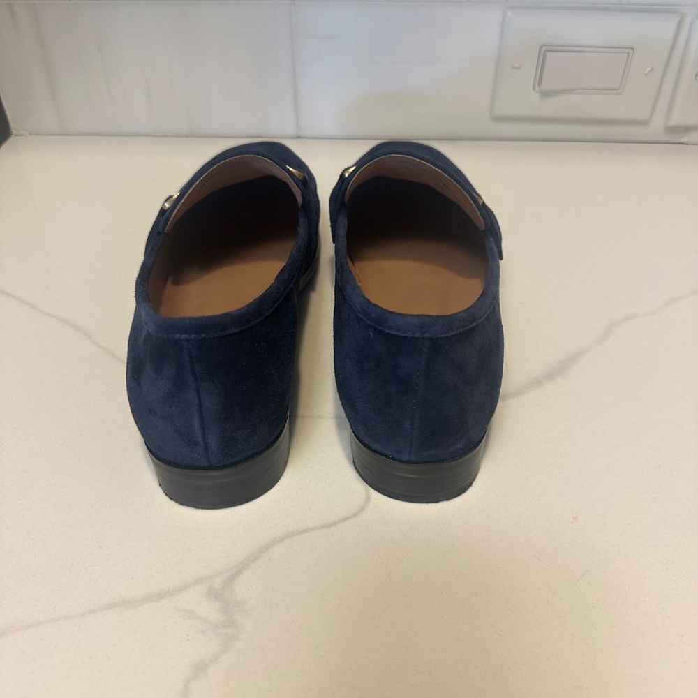 Bibi Lou Navy Suede Horsebit Loafers - Women's Flats - Picture 4 of 8